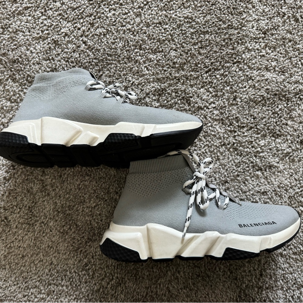Balenciaga Speed Trainer Laceup Women's Light Gray Sneakers